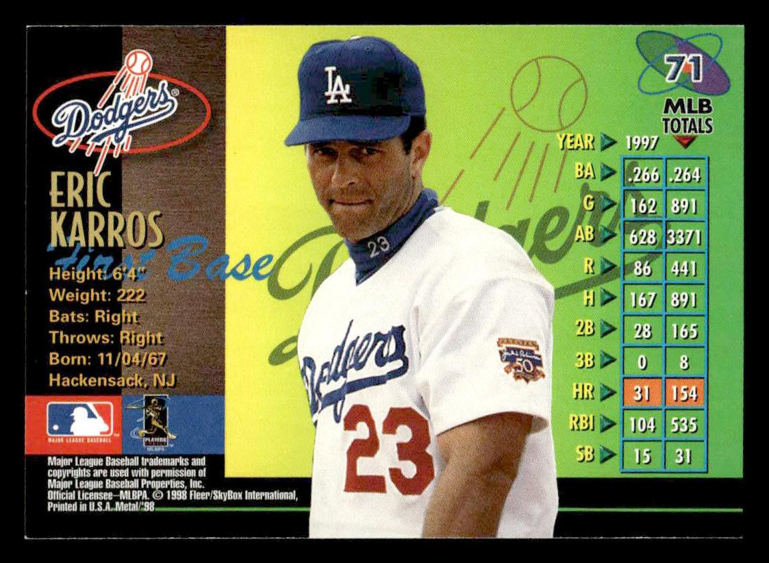 1998 Metal Universe #71 Eric Karros
