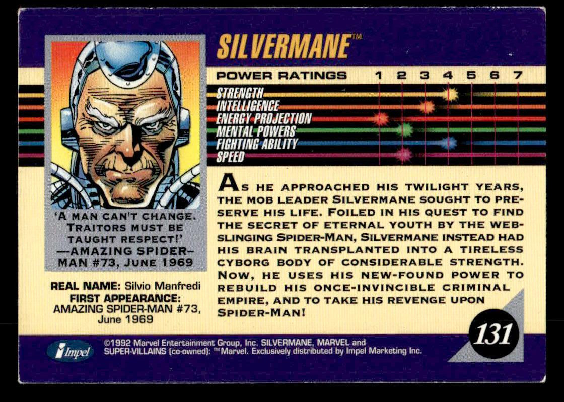 1992 Impel Marvel Universe #131 Silvermane