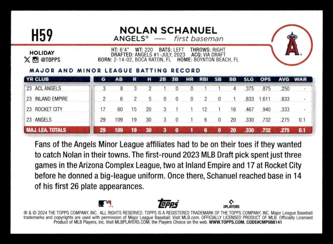 2024 Topps Holiday #H59b Nolan Schanuel