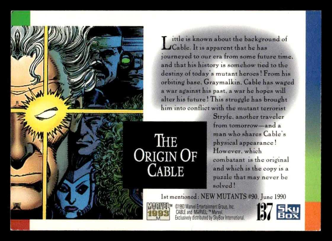 1993 SkyBox Marvel Universe #137 The Origin of Cable