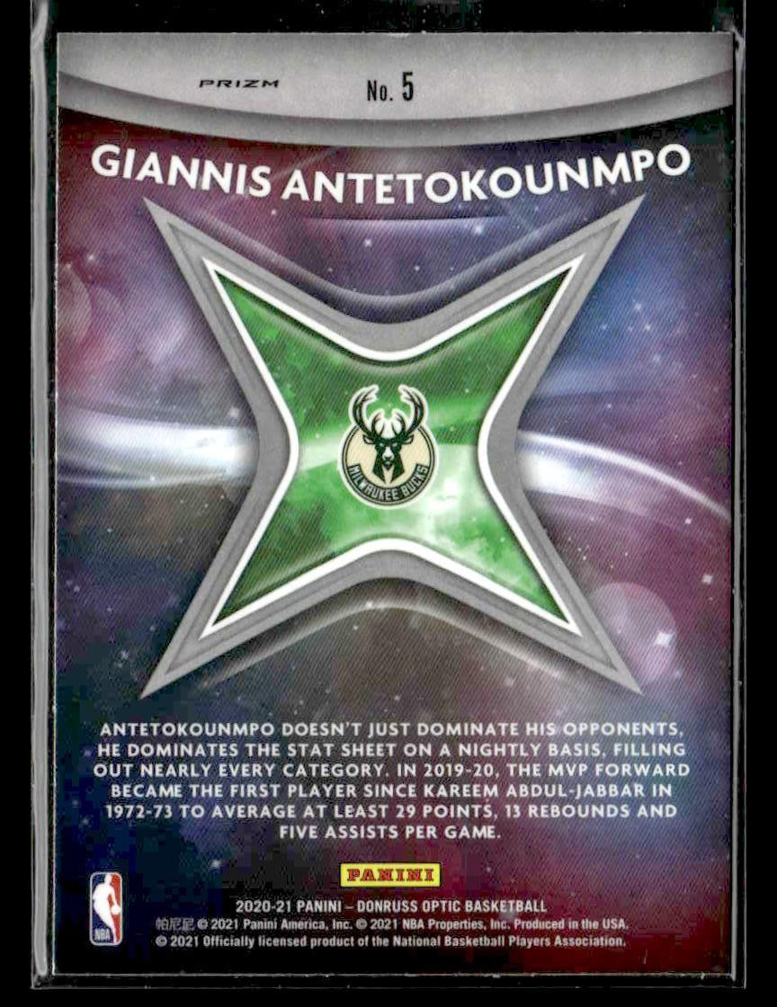 2020-21 Donruss Optic #5 Giannis Antetokounmpo Star Gazing Holo