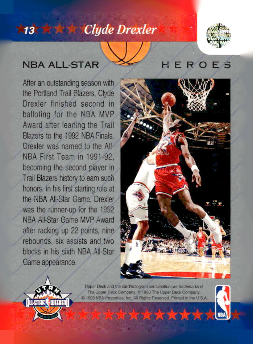 1992-93 Upper Deck NBA All-Stars #13 Clyde Drexler