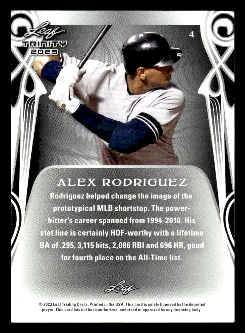 2023 Leaf Trinity #4 Alex Rodriguez