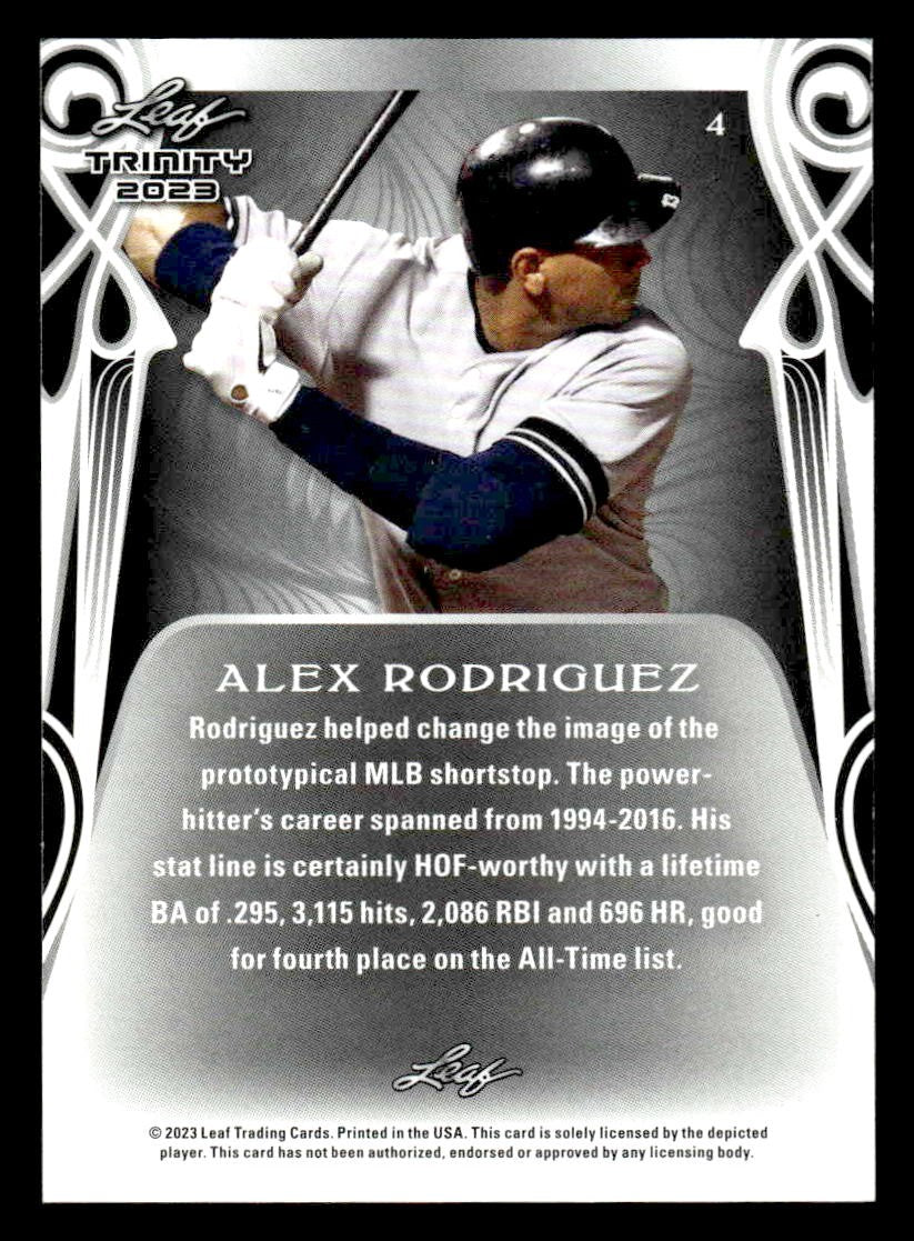 2023 Leaf Trinity #4 Alex Rodriguez