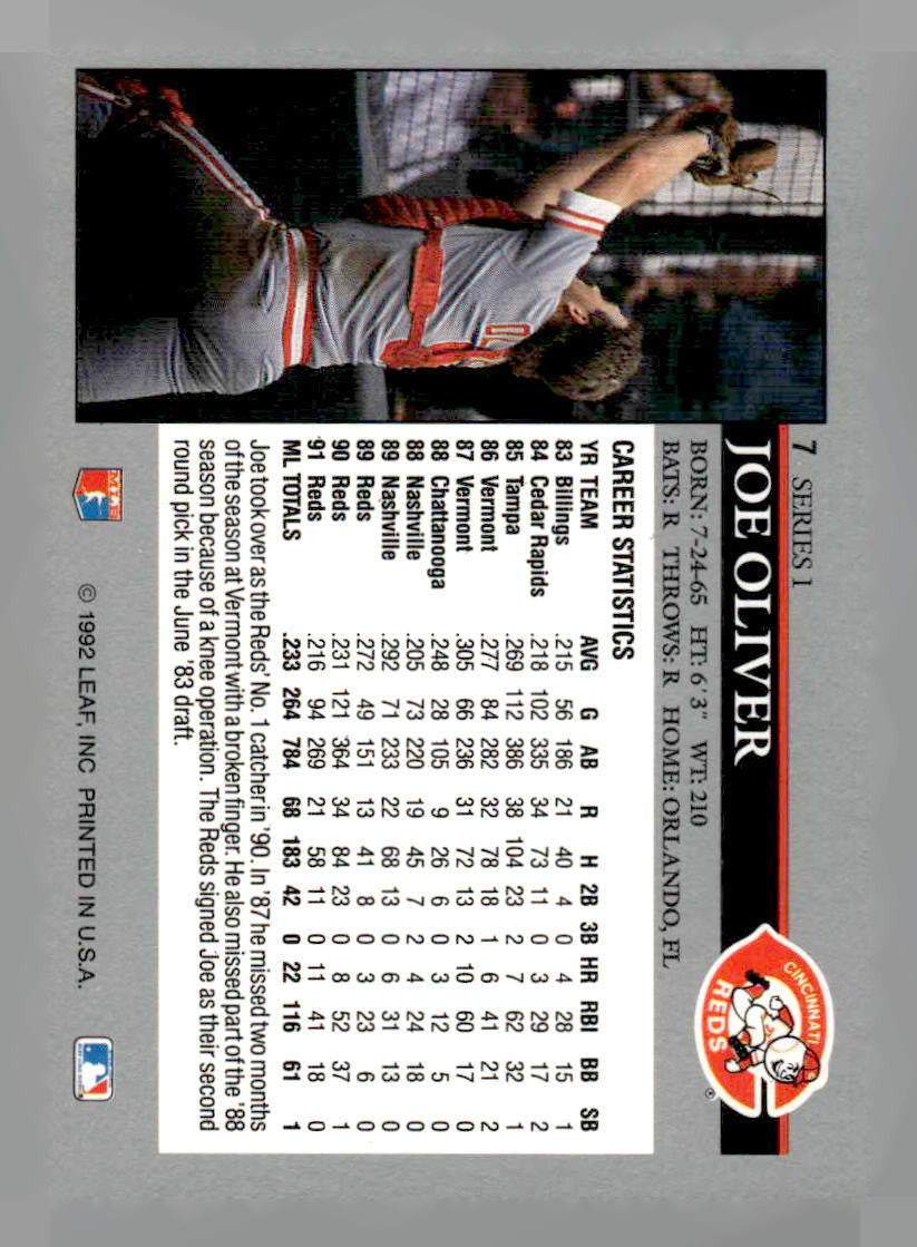 1992 Leaf #7 Joe Oliver Black Gold