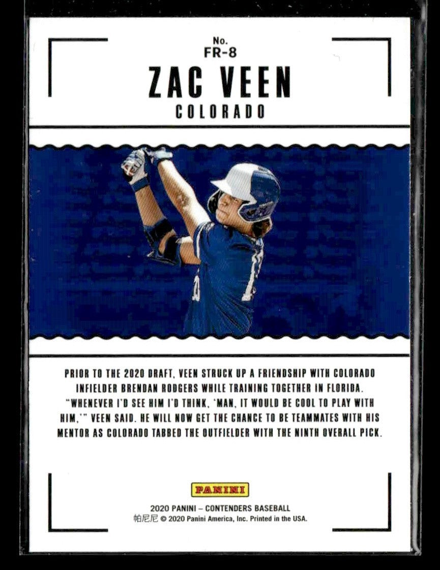 2020 Panini Contenders #FR-8 Zac Veen First Rounders