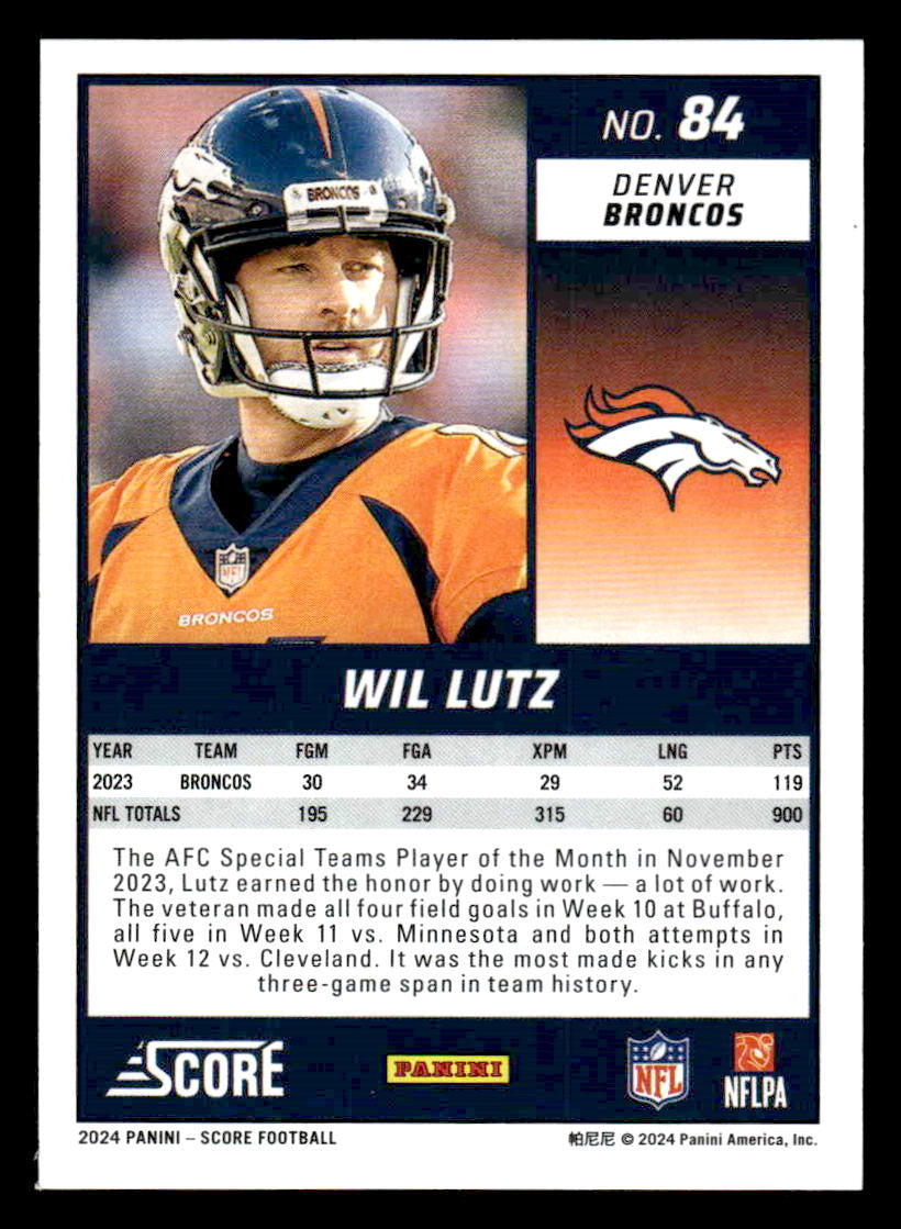 2024 Score #84 Wil Lutz