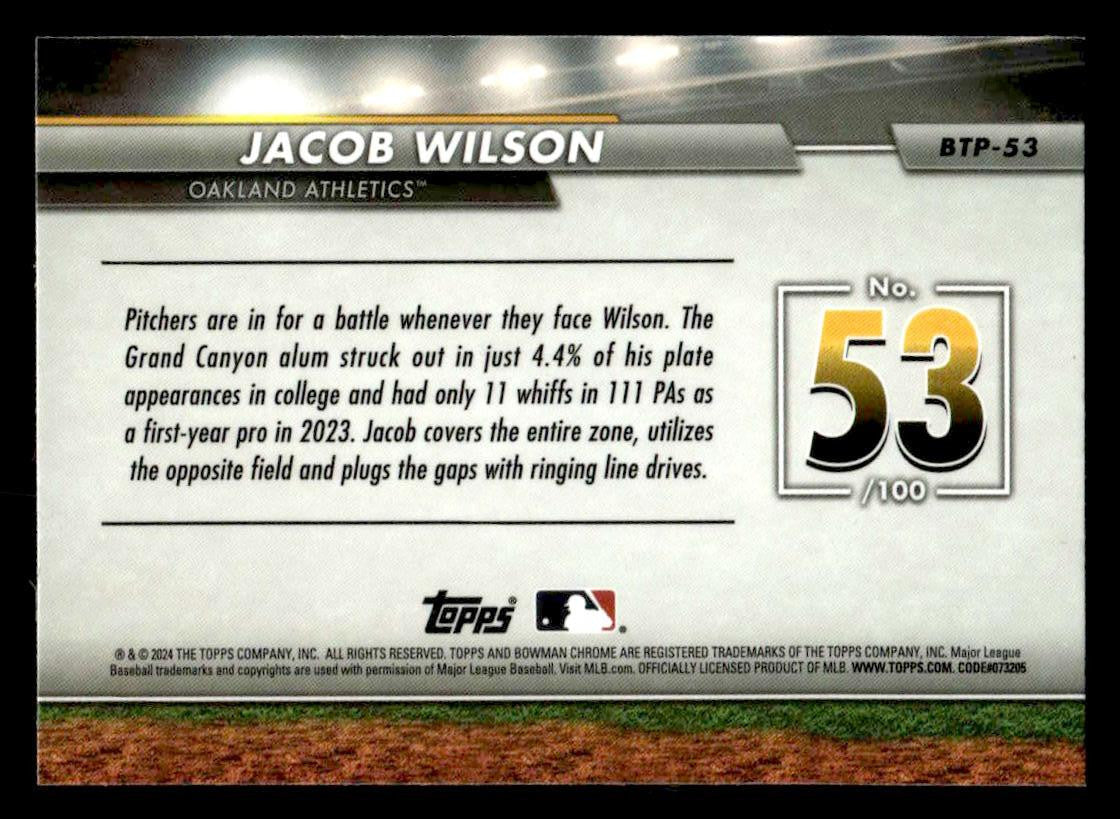 2024 Bowman #BTP-53 Jacob Wilson Bowman Scouts' Top 100
