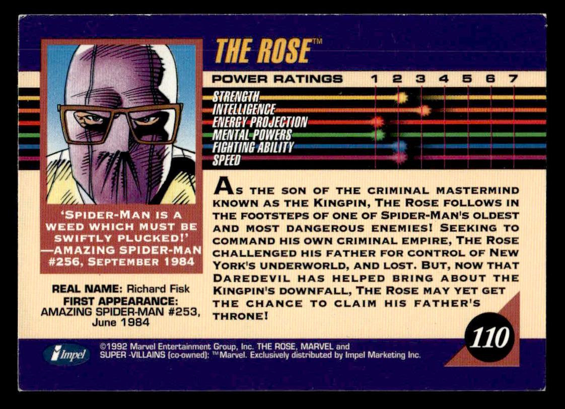 1992 Impel Marvel Universe #110 The Rose