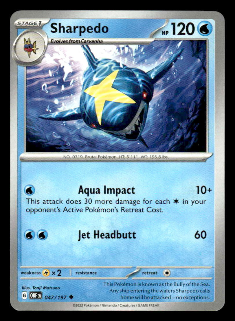 SV03: Obsidian Flames #047/197 Sharpedo Uncommon