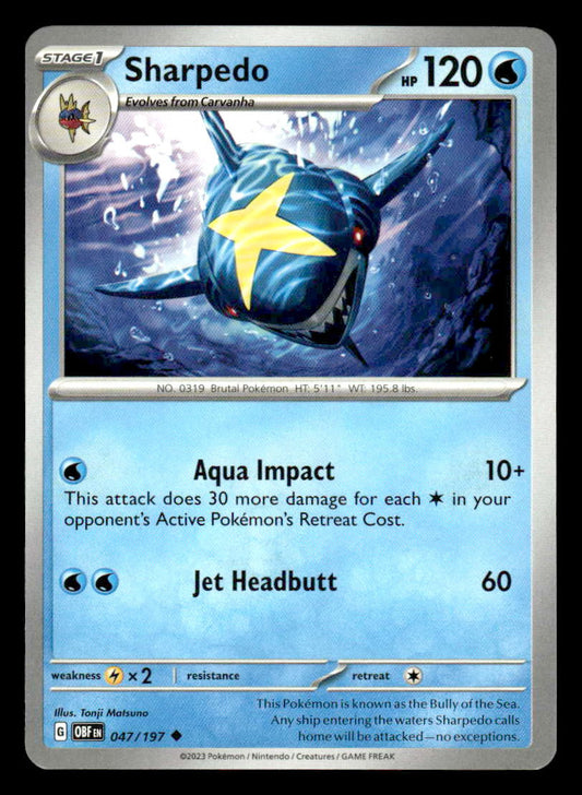 SV03: Obsidian Flames #047/197 Sharpedo Uncommon
