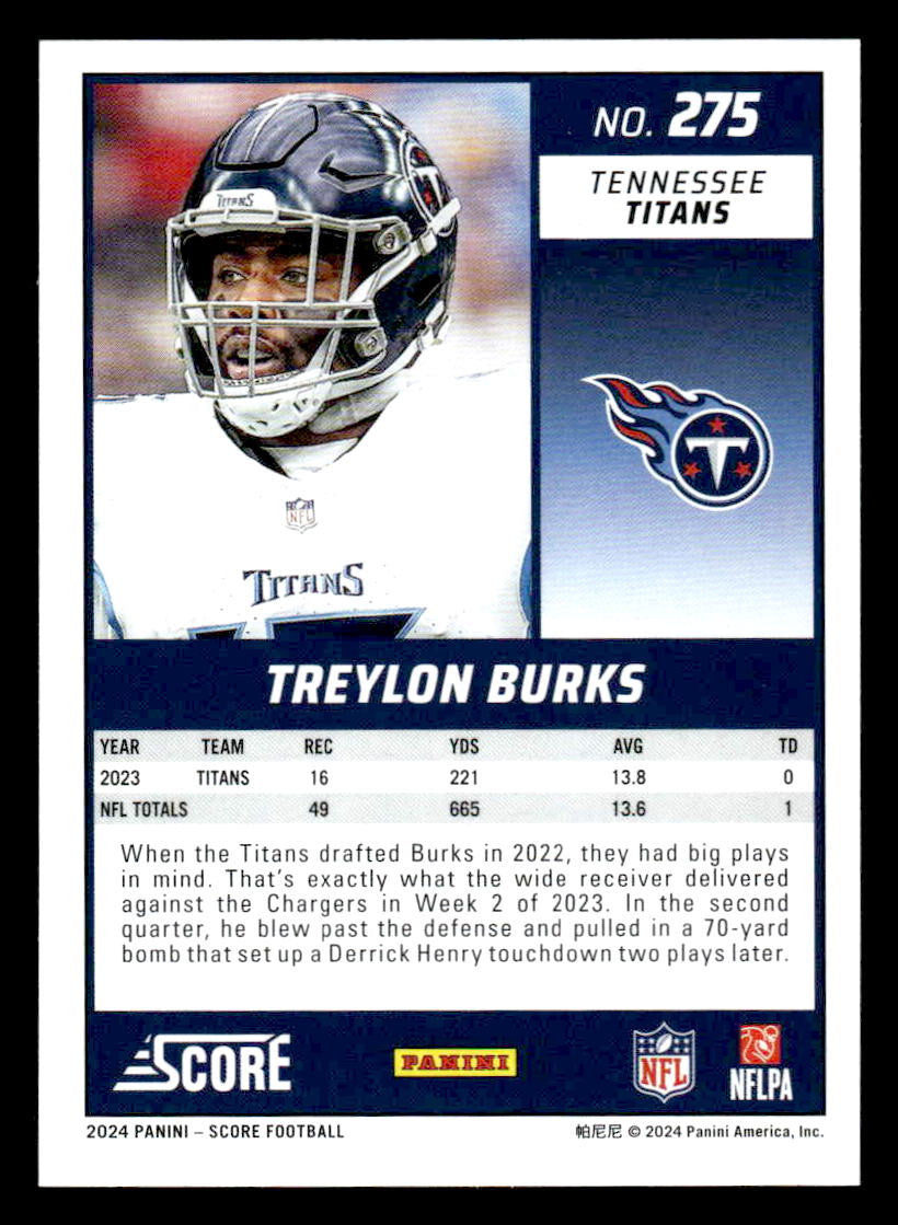 2024 Score #275 Treylon Burks
