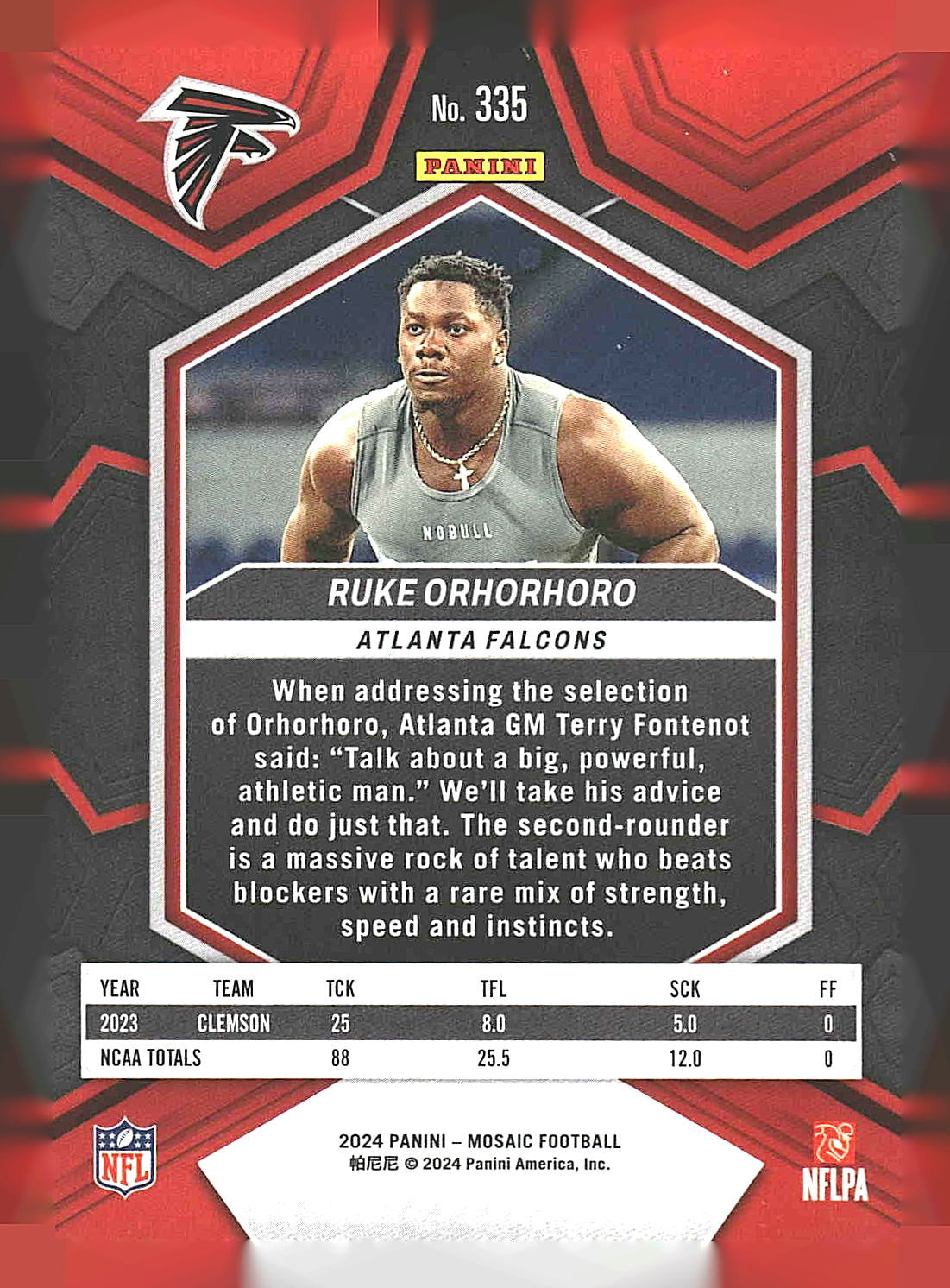 2024 Panini Mosaic #335 Ruke Orhorhoro