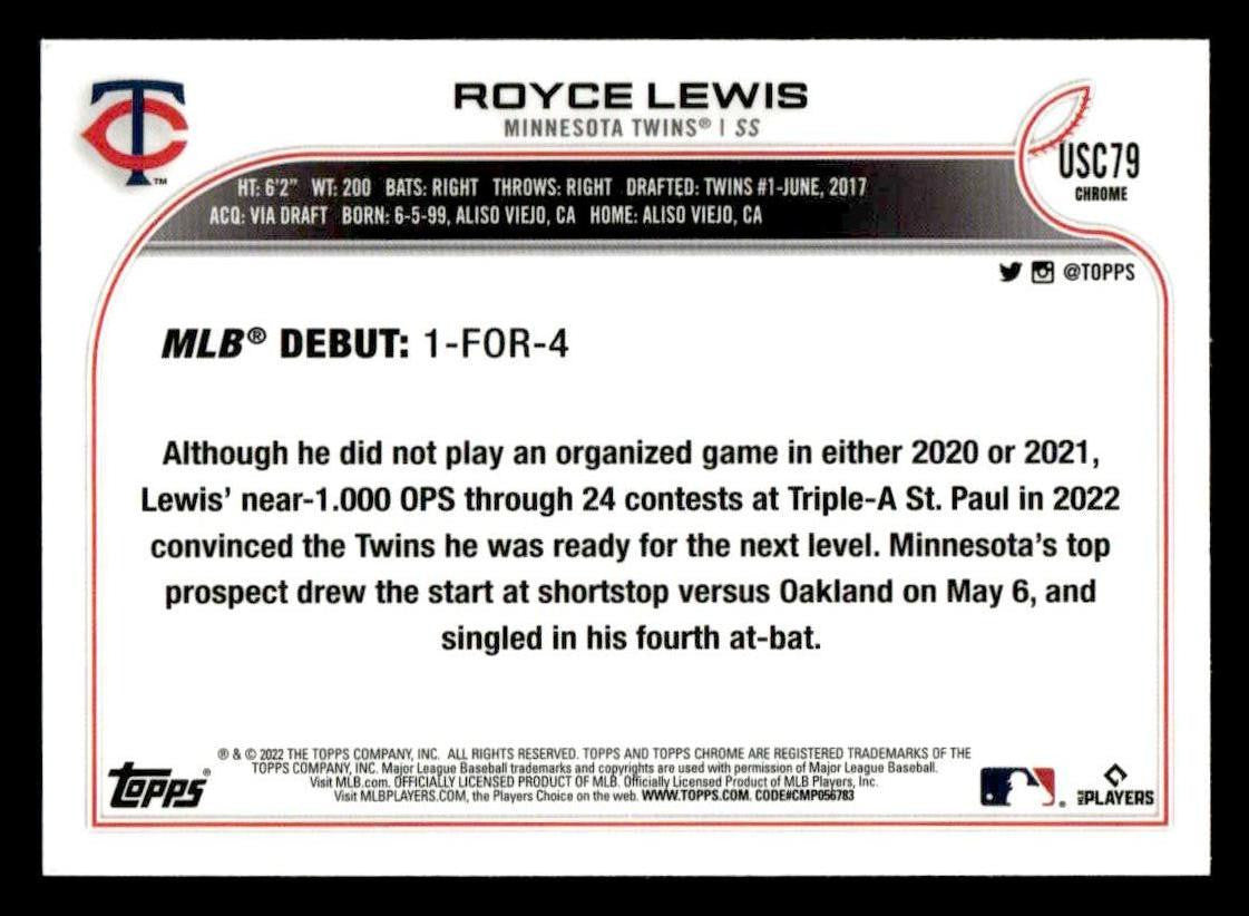 2022 Topps Chrome Update #USC79 Royce Lewis