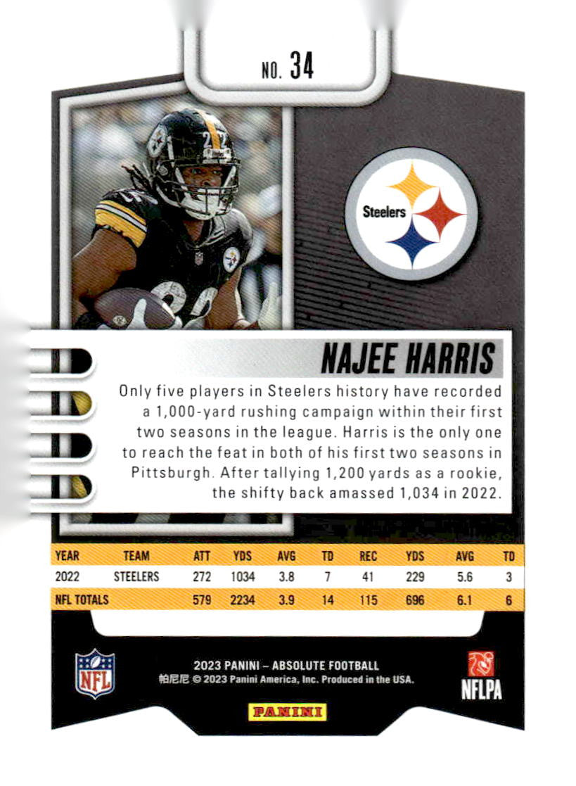 2023 Panini Absolute #34 Najee Harris Blue