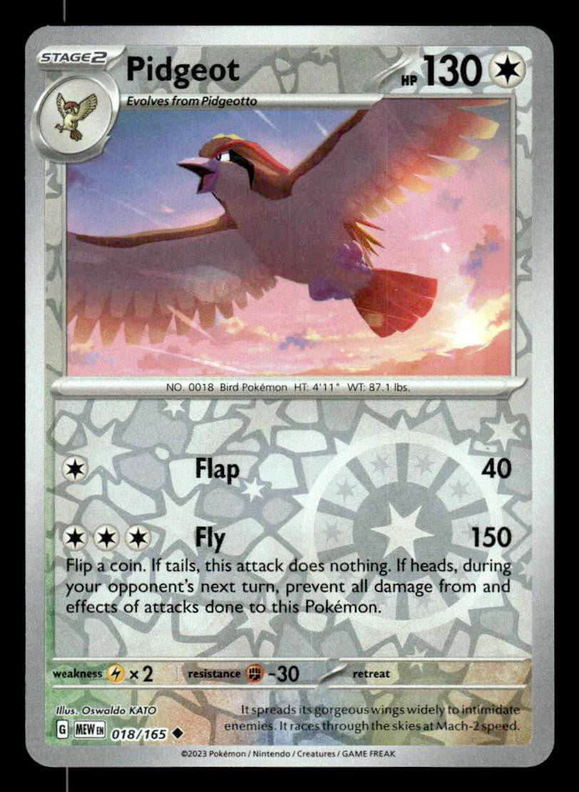 SV: Scarlet & Violet 151 #018/165 Pidgeot Reverse Holo Uncommon