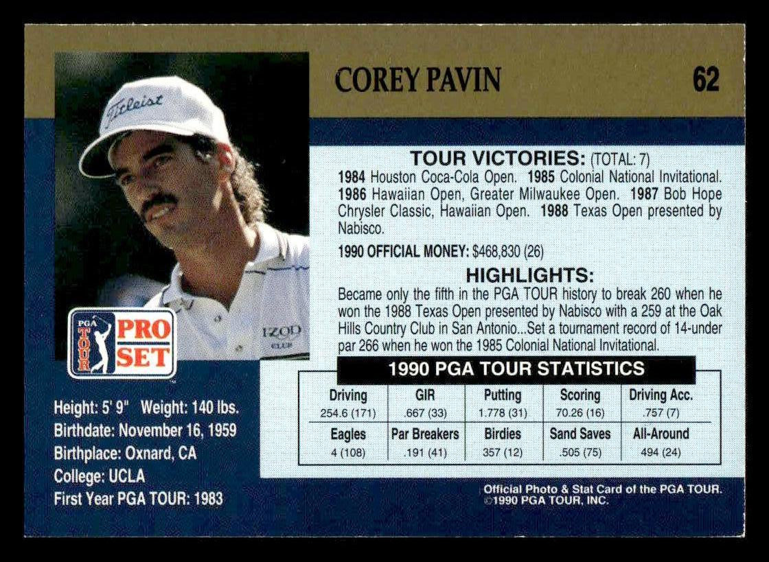 1990 Pro Set PGA Tour #62 Corey Pavin