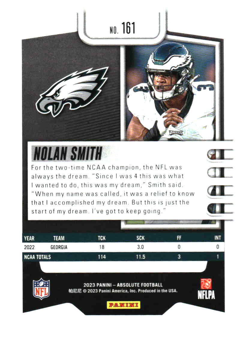 2023 Panini Absolute #161 Nolan Smith Retail