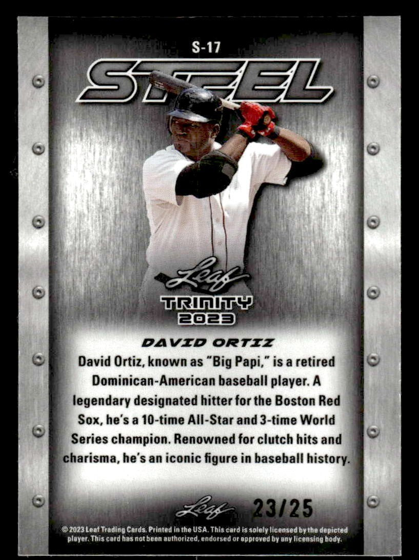 2023 Leaf Trinity #S-17 David Ortiz Steel Lazer Pink #/25