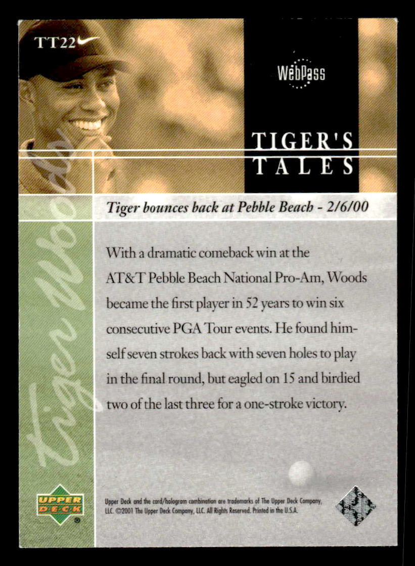 2001 Upper Deck #TT22 Tiger Woods Tiger's Tales