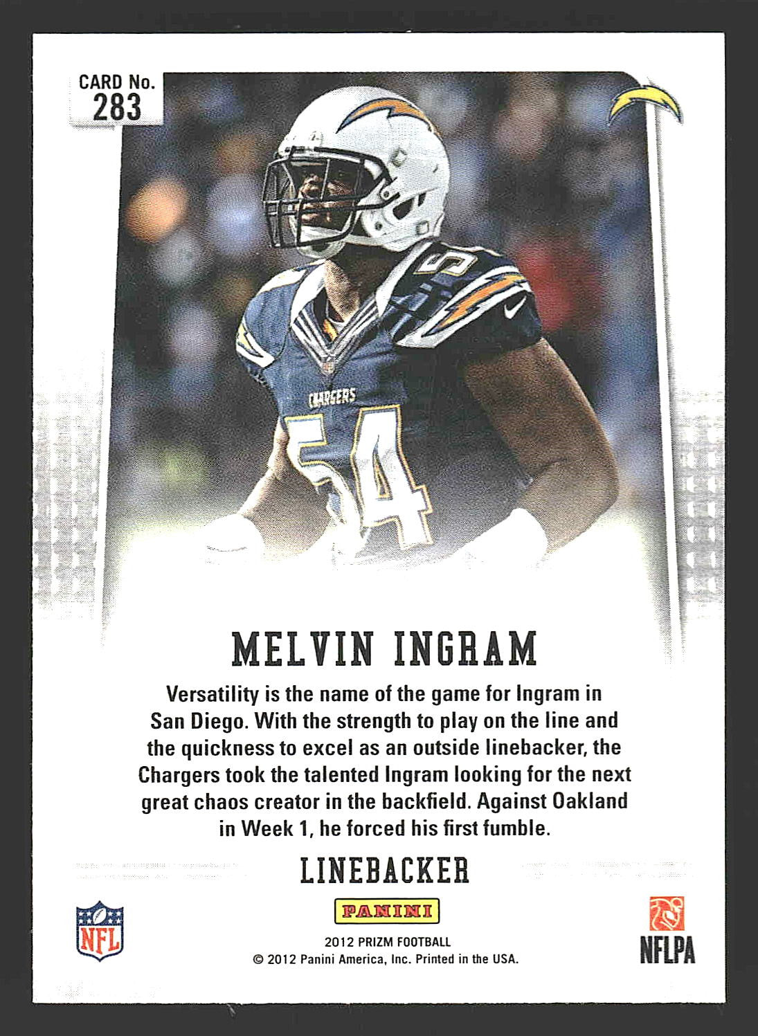 2012 Panini Prizm #283 Melvin Ingram RC