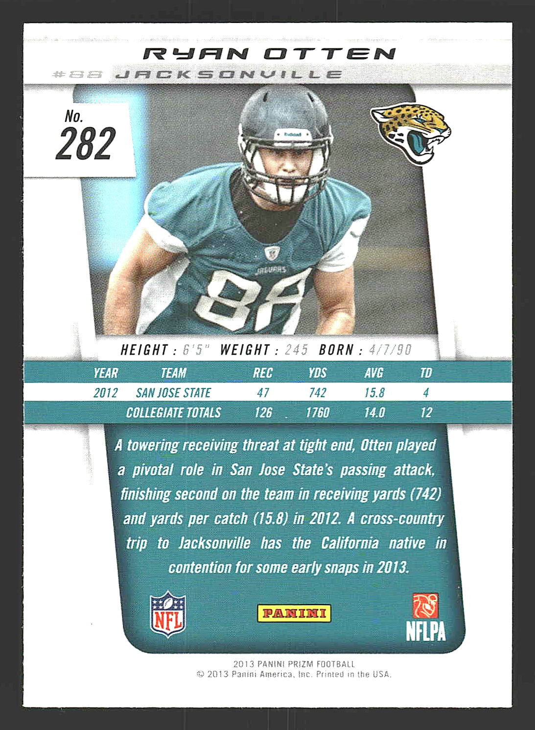 2013 Panini Prizm #282 Ryan Otten