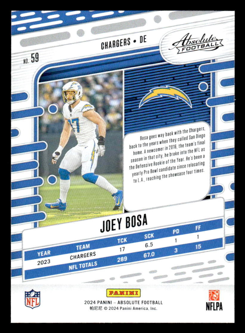 2024 Panini Absolute #59 Joey Bosa Red and Blue