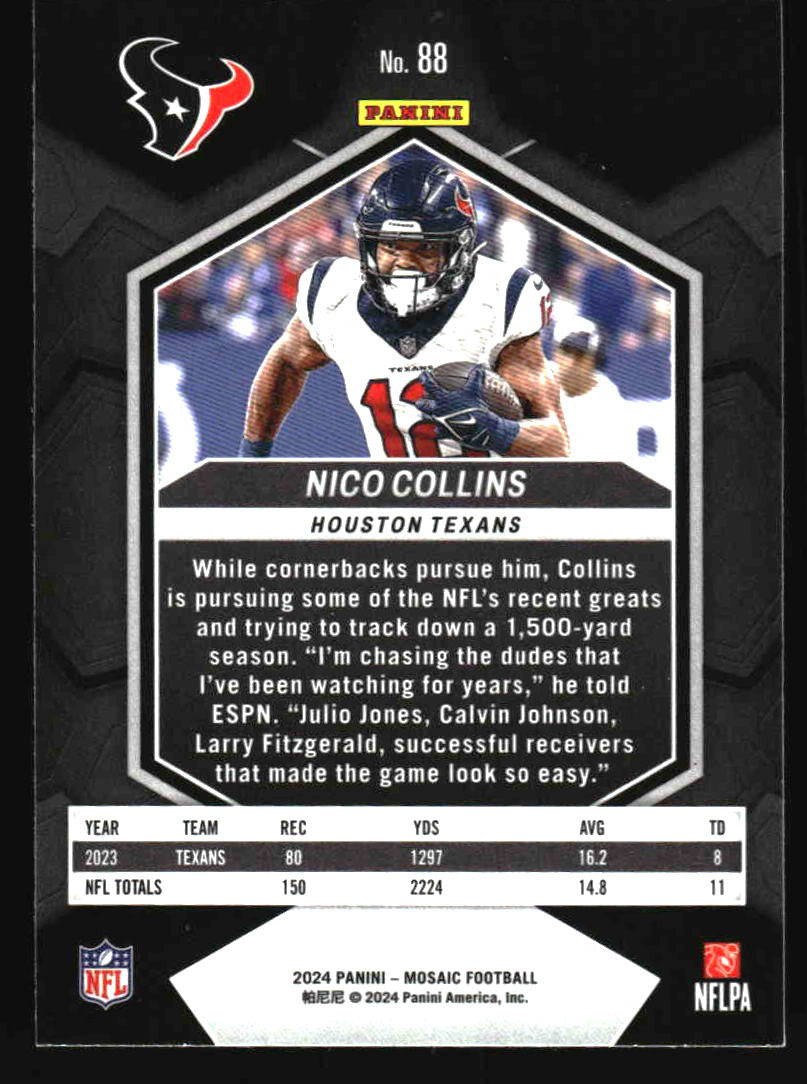 2024 Panini Mosaic #88 Nico Collins