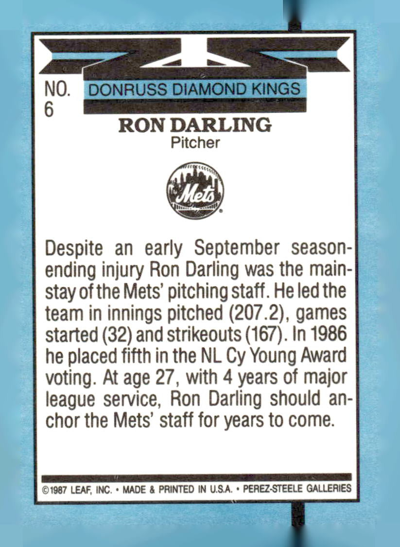 1988 Donruss #6b Ron Darling