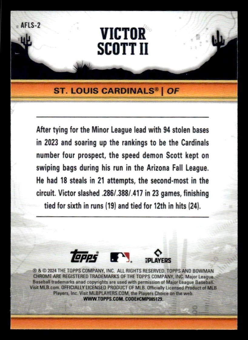 2024 Bowman Chrome #AFLS-2 Victor Scott II 2023 AFL Fall Stars