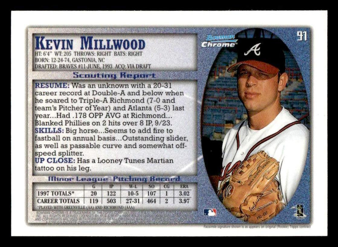 1998 Bowman #91 Kevin Millwood