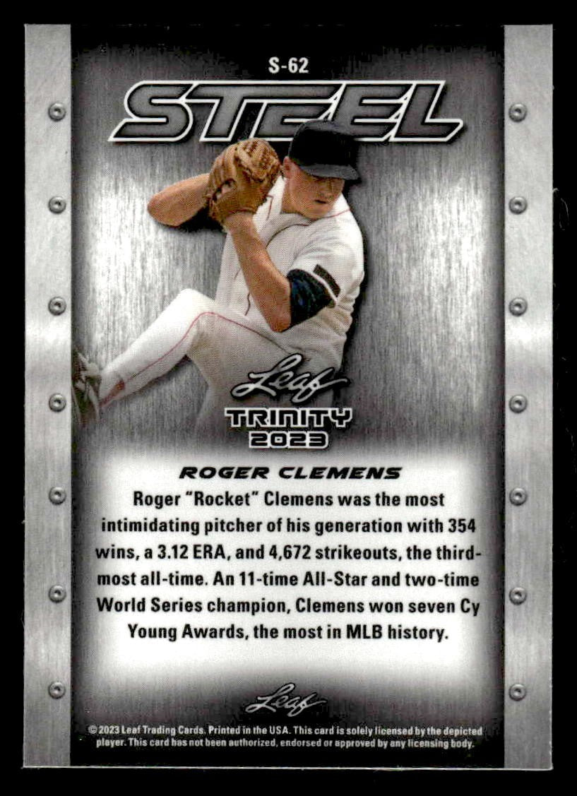 2023 Leaf Trinity #S-62 Roger Clemens Steel Lazer Silver