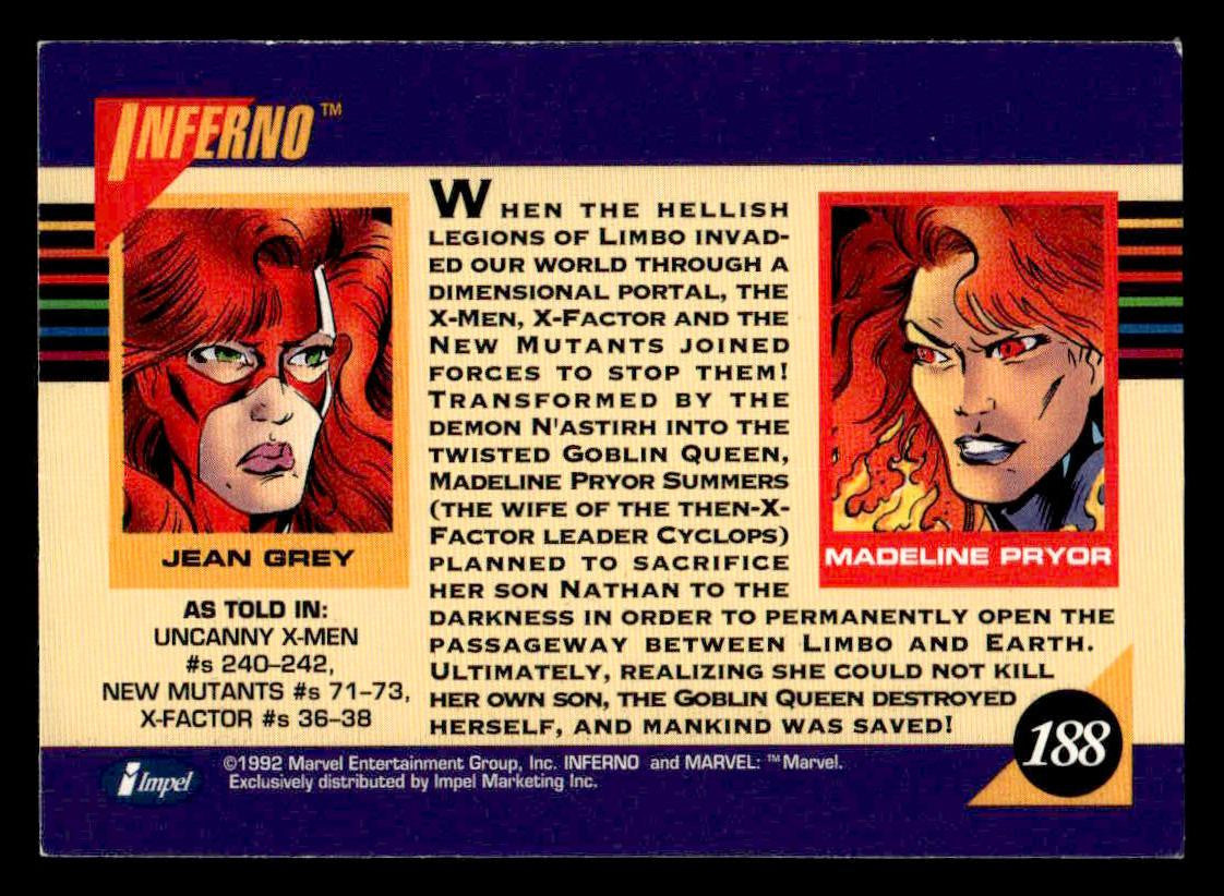 1992 Impel Marvel Universe #188 Inferno