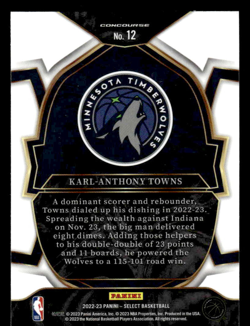 2022-23 Panini Select #12 Karl-Anthony Towns Blue (Retail Base)