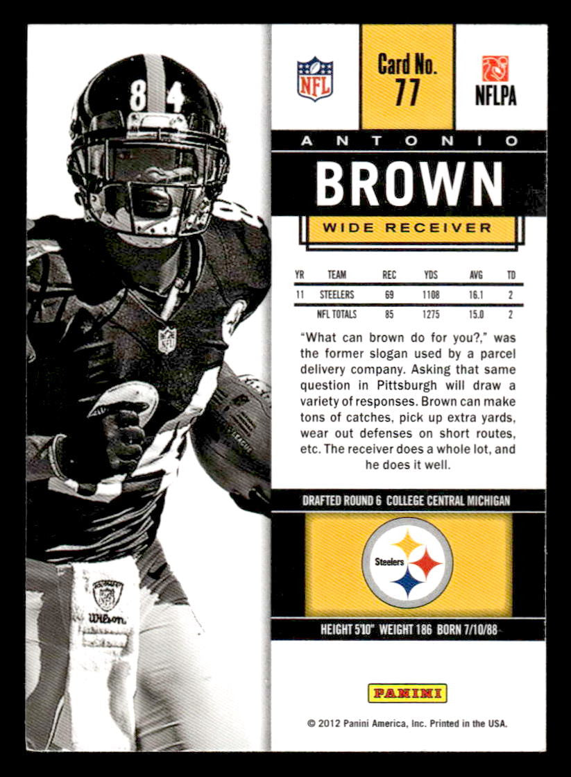 2012 Panini Contenders #77 Antonio Brown