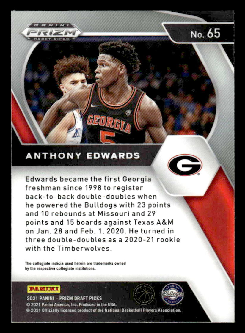 2021 Panini Prizm Draft Picks #65 Anthony Edwards