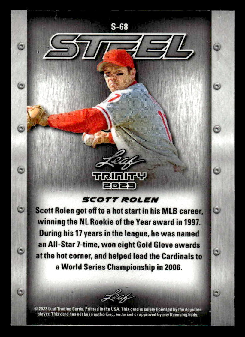 2023 Leaf Trinity #S-68 Scott Rolen Steel Lava Silver