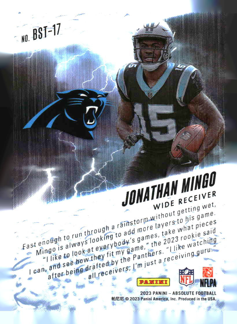 2023 Panini Absolute #BST-17 Jonathan Mingo By Storm