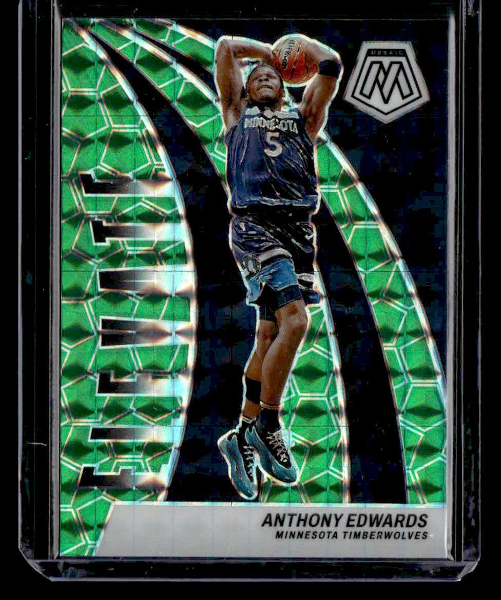 2023-24 Panini Mosaic #19 Anthony Edwards Elevate Mosaic Green