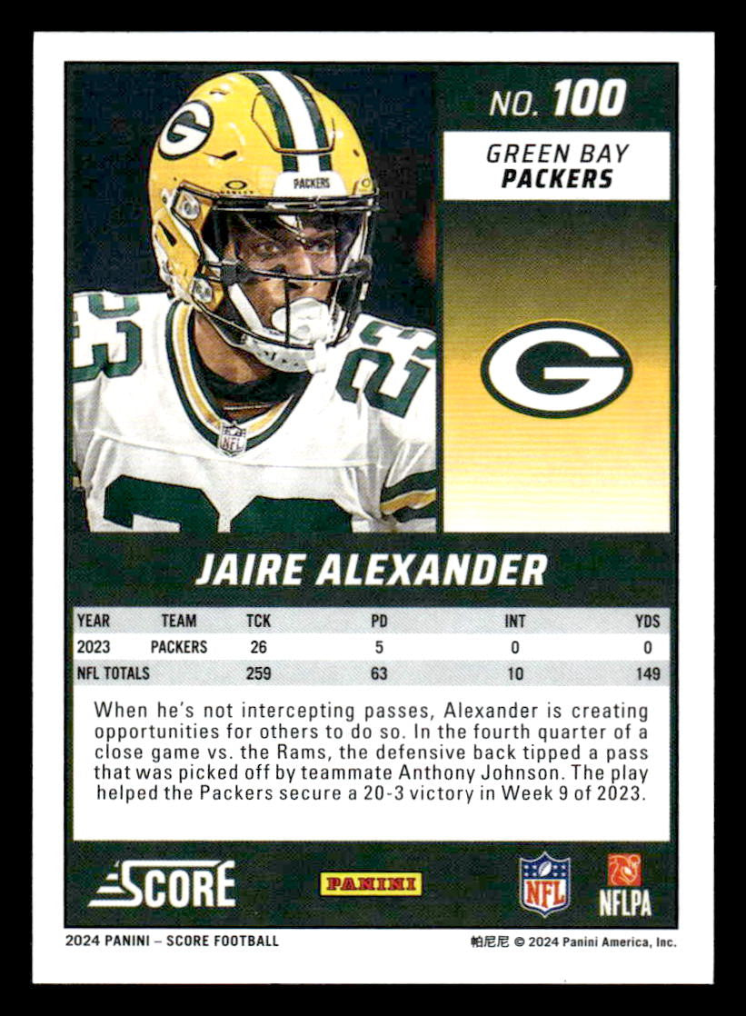 2024 Score #100 Jaire Alexander
