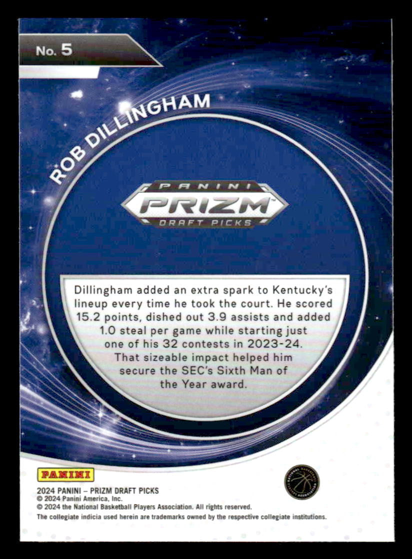 2024 Panini Prizm Draft Picks #5 Robert Dillingham Student Orientation