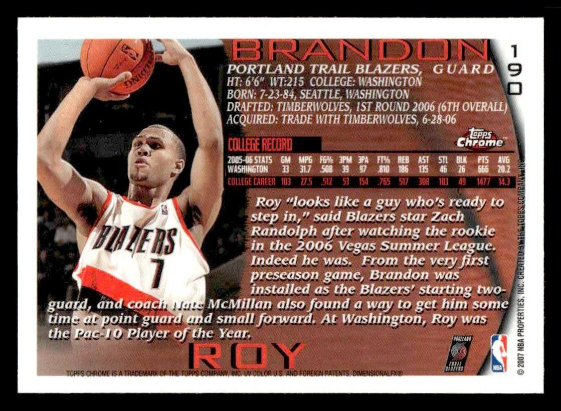 2006-07 Topps Chrome #190 Brandon Roy 1996-97 Variations