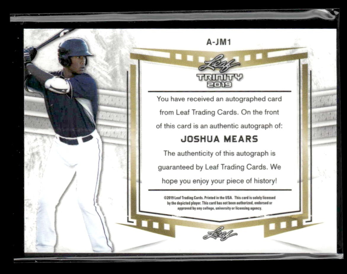 2019 Leaf Trinity - Signature Platinum #A-JM1 Joshua Mears #/20