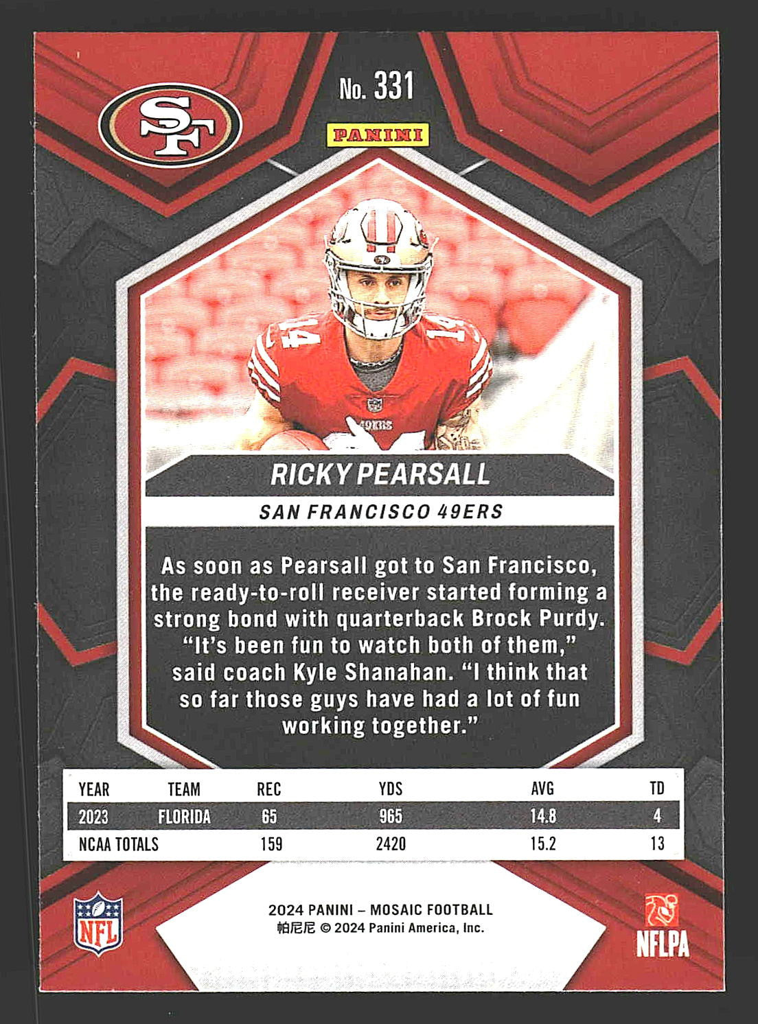 2024 Panini Mosaic #331 Ricky Pearsall