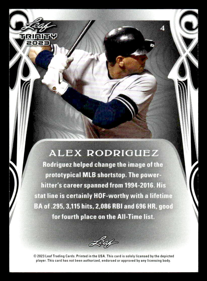 2023 Leaf Trinity #4 Alex Rodriguez