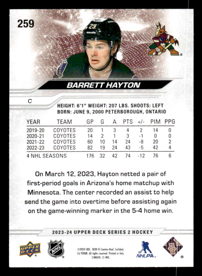 2023-24 Upper Deck #259 Barrett Hayton
