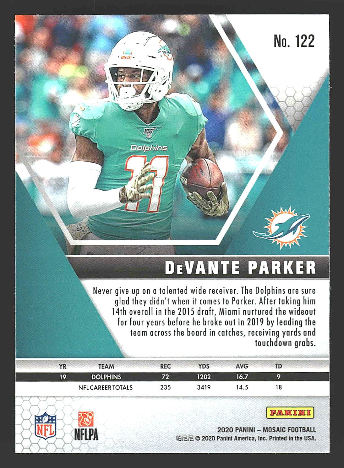 2020 Panini Mosaic #122 DeVante Parker