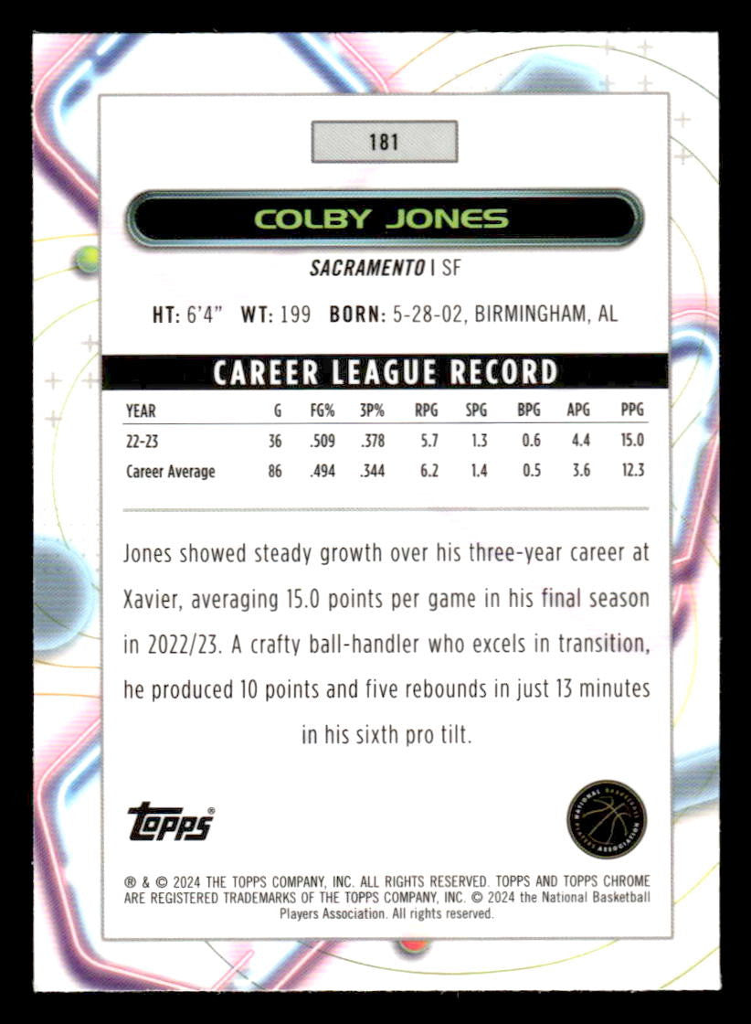 2023-24 Topps Chrome Cosmic #181 Colby Jones