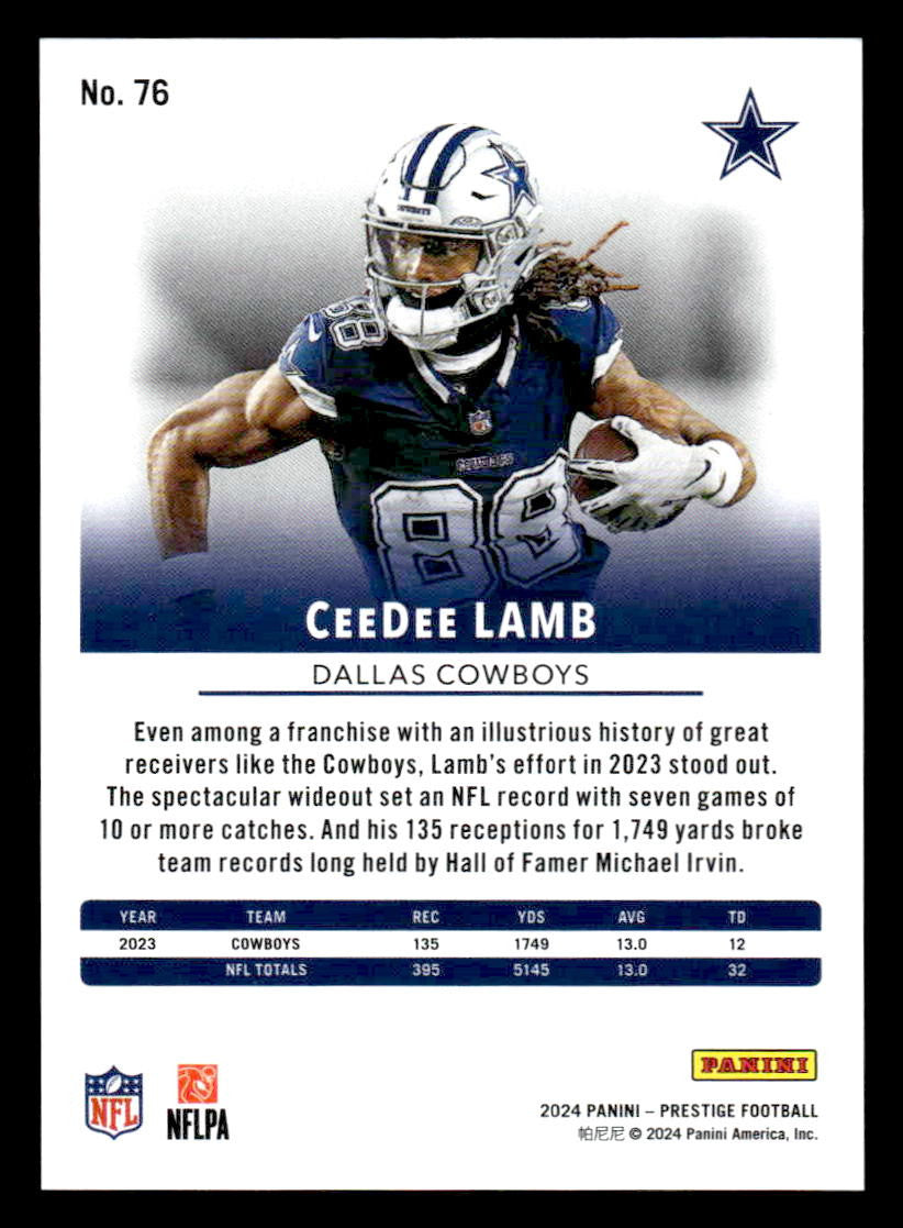 2024 Panini Prestige #76 CeeDee Lamb Green Xtra Points #/299