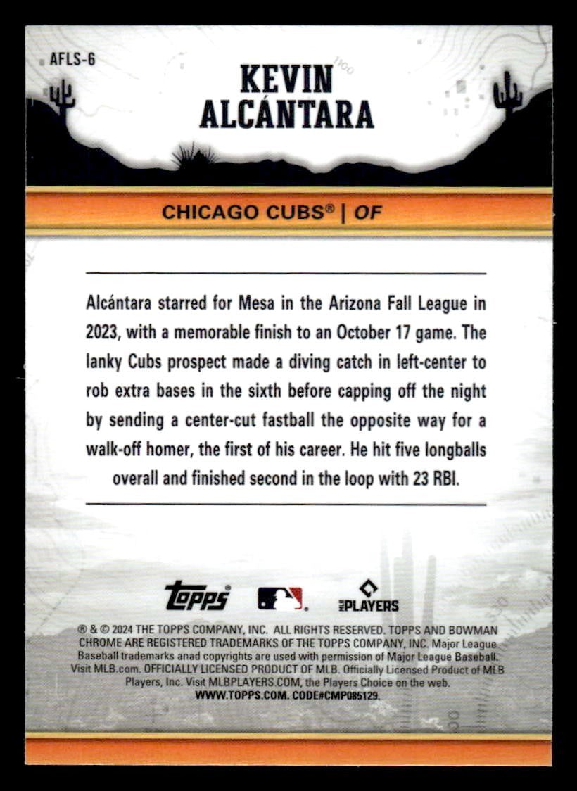2024 Bowman Chrome #AFLS-6 Kevin Alcántara 2023 AFL Fall Stars